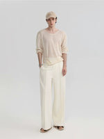 Loose-Fit Mesh Long-Sleeve Crew Neck Top 4