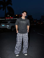 Loose Fit Plaid Wide-Leg Pants 5