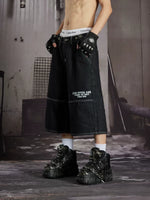 Loose-Fit Printed Multi-Pocket Denim Pants 3