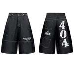 6099726249236,6099726249237,6099726249238,6099726249239, Loose-Fit Printed Multi-Pocket Denim Pants