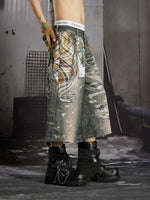 Loose Fit Printed Patchwork Capri Pants 5