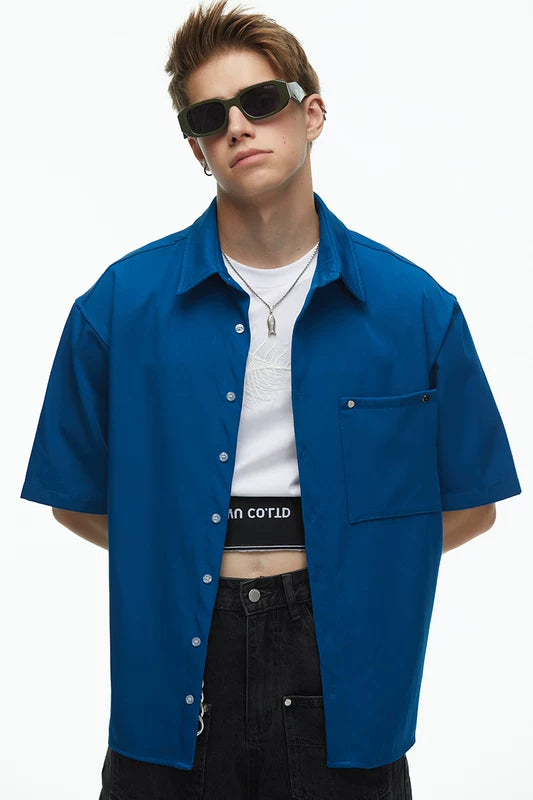 5538085626360,5538085626362,5538085626364, Loose-Fit Short-Sleeve Shirt and Pants Set