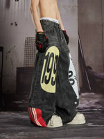 Loose-Fit Wide-Leg Graphic Print Jeans 3