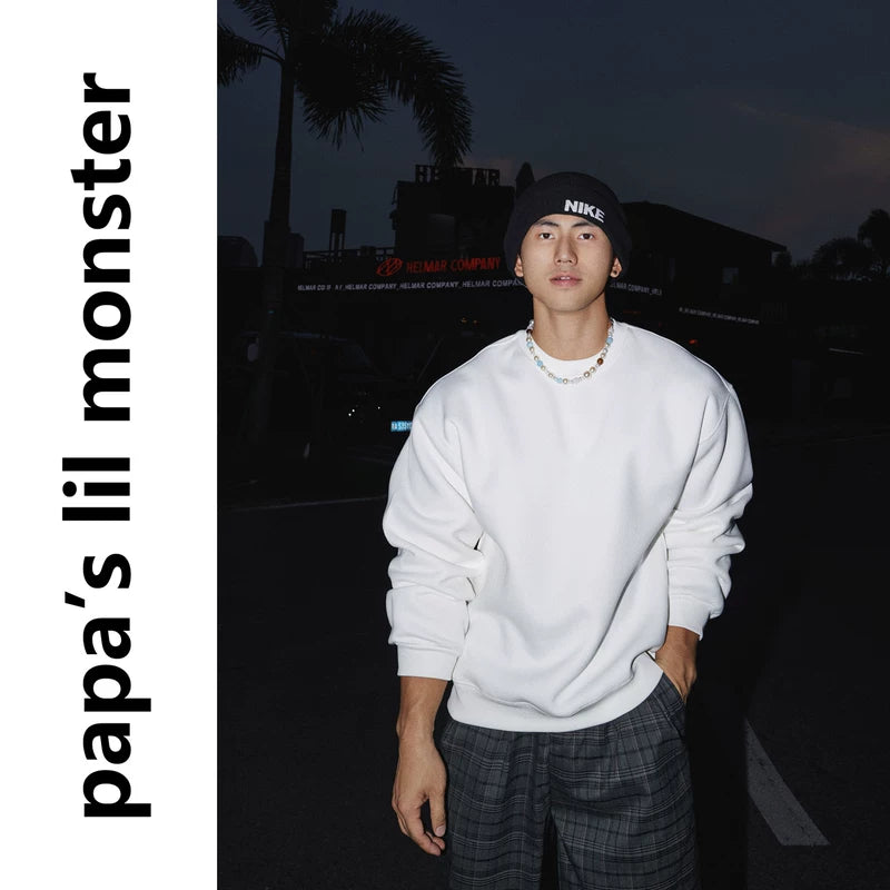 5948670821126,5948670821127,5948670821128,5948670821129,5948670821130, Loose-Fitting Crew Neck Pullover Sweatshirt