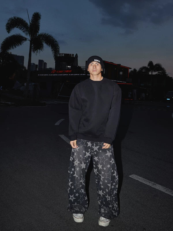 Loose-Fitting Crew Neck Pullover Sweatshirt 4