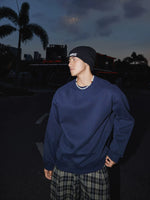 Loose-Fitting Crew Neck Pullover Sweatshirt 5