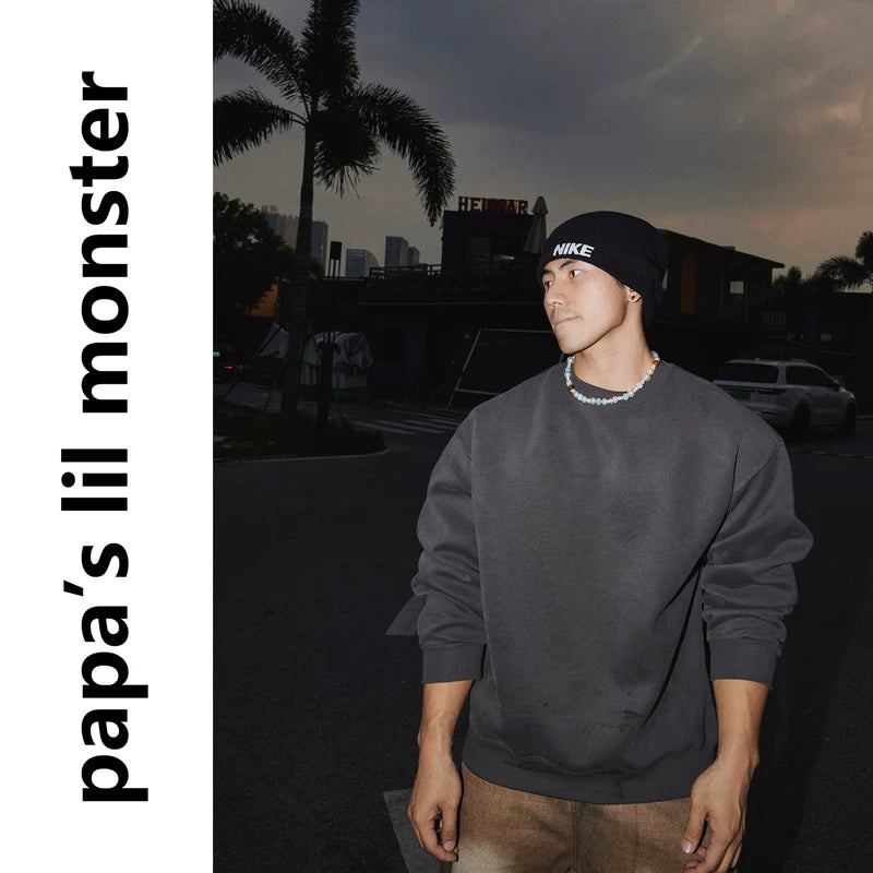 5948670821116,5948670821117,5948670821118,5948670821119,5948670821120, Loose-Fitting Crew Neck Pullover Sweatshirt
