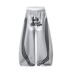6102725065778,6102725065779,6102725065780,6102725065781, Loose Graffiti Print Striped Sweatpants