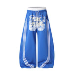 6102725065782,6102725065783,6102725065784,6102725065785, Loose Graffiti Print Striped Sweatpants
