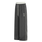6185363151519,6185363151521,6185363151523,6185363151525, Loose Pinstripe Drawstring Sporty Casual Pants