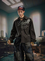 Loose Plaid Button-Down Casual Shirt 2