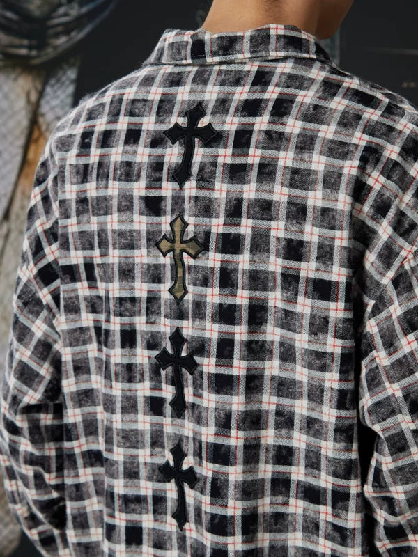 Loose Plaid Button Up Shirt 3