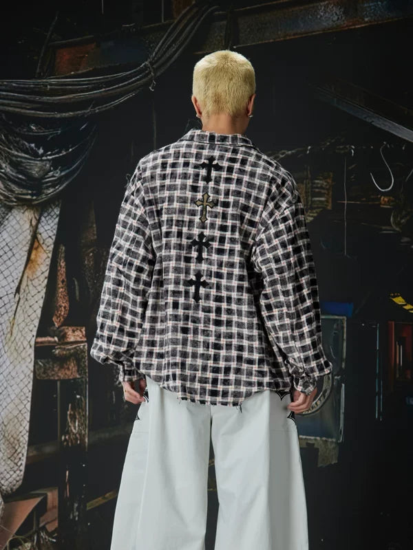 Loose Plaid Button Up Shirt 4