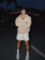 Loose Retro V-Neck Knitted Hooded Sweater 2