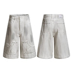 6242162675344,6242162675345,6242162675346,6242162675347,6242162675348, Loose Straight Denim Shorts
