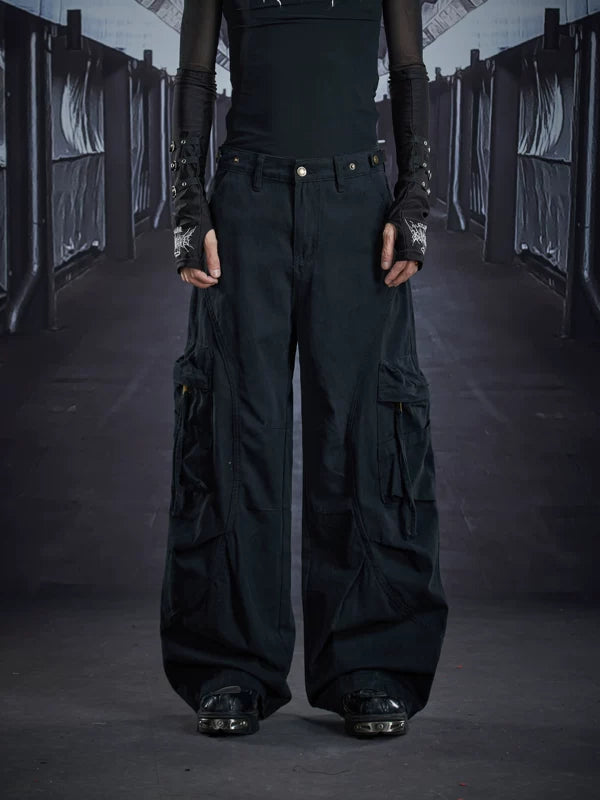 Loose Straight Leg Multi-Pocket Cargo Pants 2