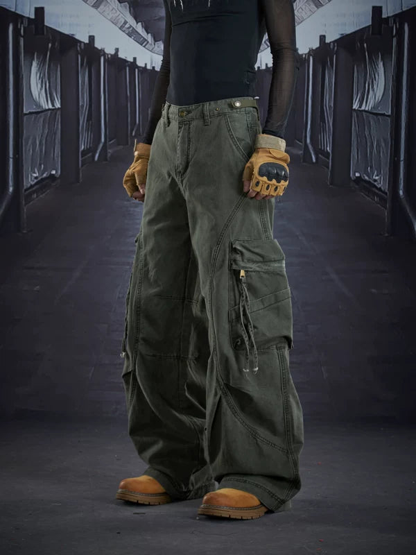 Loose Straight Leg Multi-Pocket Cargo Pants 4