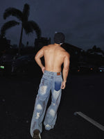 Loose Straight Leg Ripped Denim Pants 5