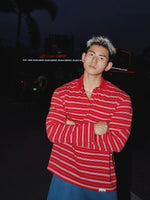 Loose Striped Long-Sleeve Polo Shirt 3