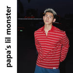 6061949367502,6061949367503,6061949367504, Loose Striped Long-Sleeve Polo Shirt