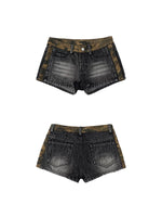 Low-Rise Patchwork Denim Shorts 5