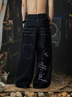Low-Rise Wide-Leg Denim Cargo Pants 2
