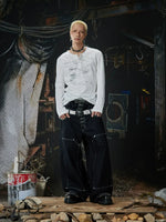 Low-Rise Wide-Leg Denim Cargo Pants 3