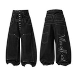 6032184028842,6032184028843,6032184028844,6032184028845, Low-Rise Wide-Leg Denim Cargo Pants