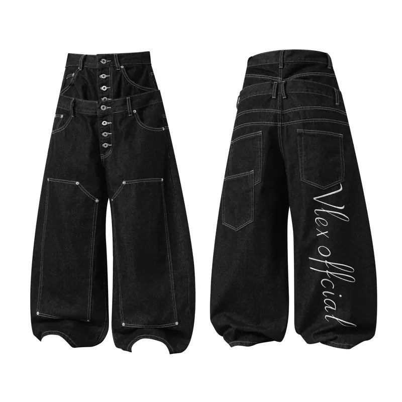 6032184028842,6032184028843,6032184028844,6032184028845, Low-Rise Wide-Leg Denim Cargo Pants