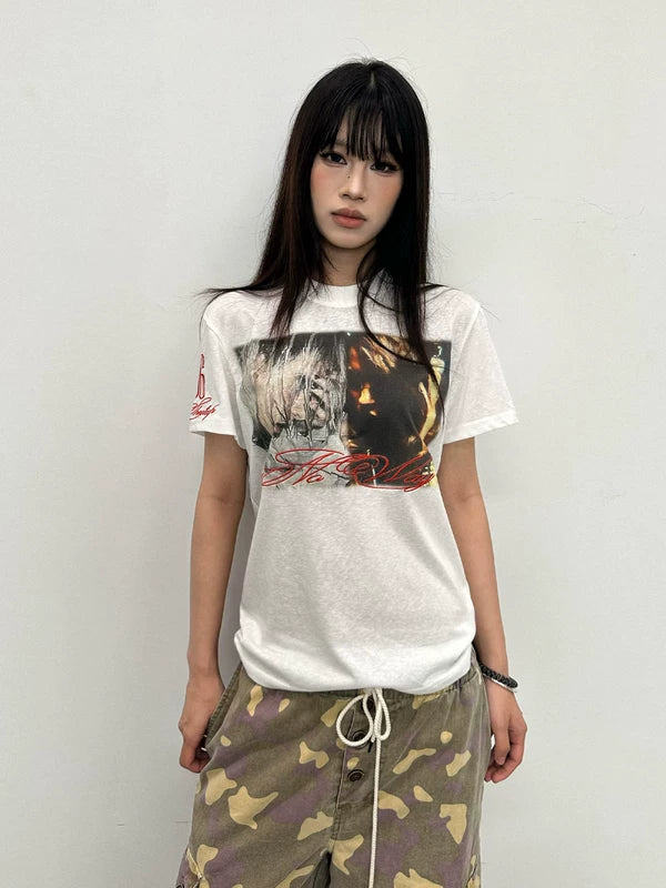Lyocell Portrait Print Short-Sleeve T-Shirt 3