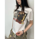 6100539288494,6100539288495,6100539288496, Lyocell Portrait Print Short-Sleeve T-Shirt