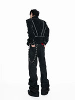 Matte Leather Court-Style Buttoned Jacket 5