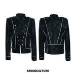 6296230022479,6296230022480,6296230022481, Matte Leather Court-Style Buttoned Jacket