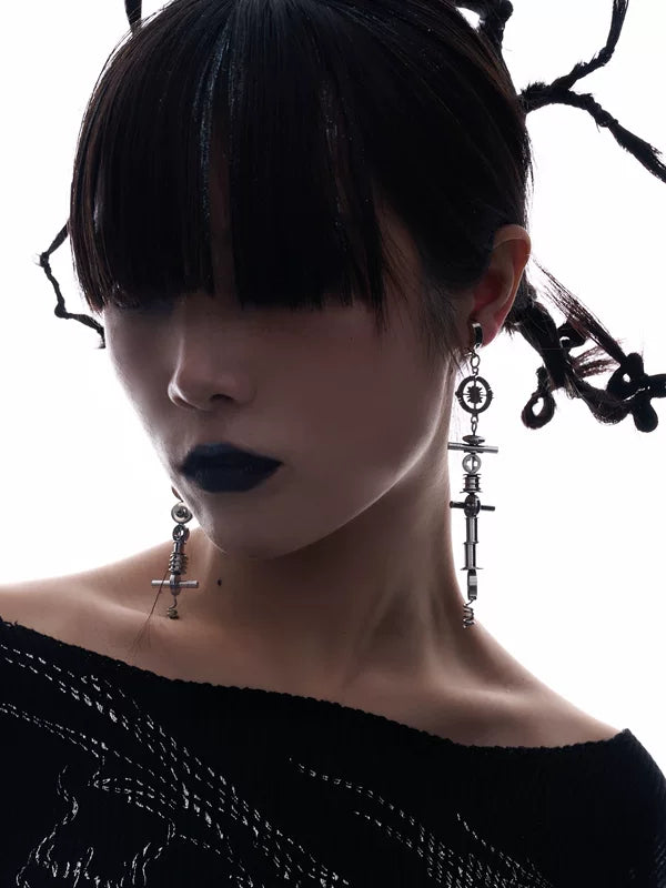 Mechanical Punk Dangle Earrings 1