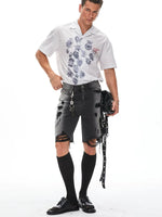 Medal Print Plaid Short Sleeve Shirt 2