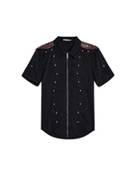 Medieval Rivet Patchwork Zip-Up Shirt 5