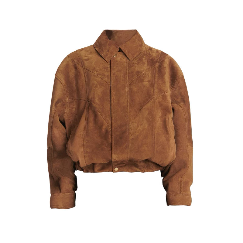 Men’s Vintage Sheepskin Suede Oversized Jacket 1