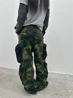 Mesh Pocket Wide-Leg Cargo Pants 2