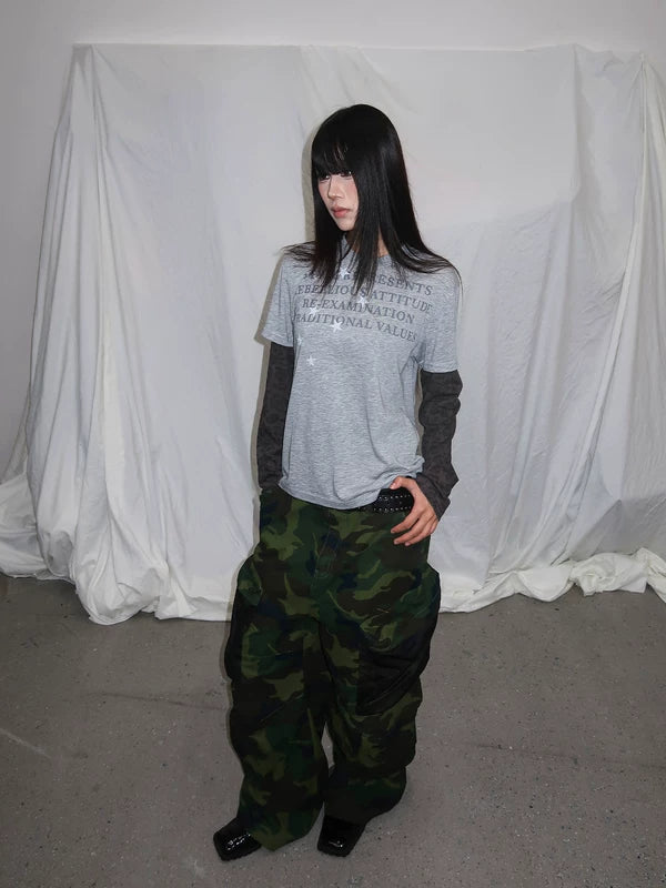Mesh Pocket Wide-Leg Cargo Pants 4