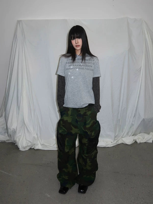 Mesh Pocket Wide-Leg Cargo Pants 5