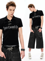 Metal Buckle Slim Fit Polo Shirt 1