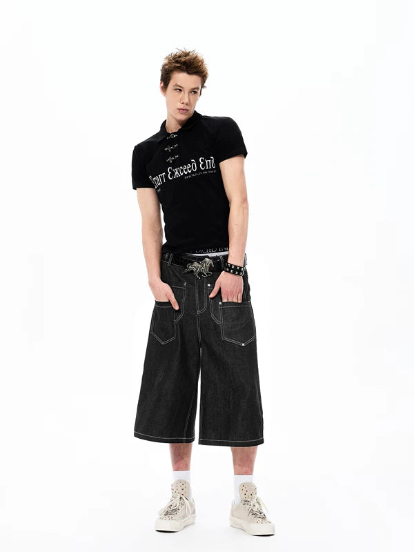 Metal Buckle Slim Fit Polo Shirt 4