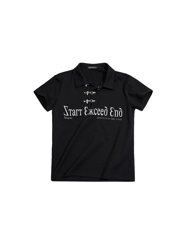 Metal Buckle Slim Fit Polo Shirt 5