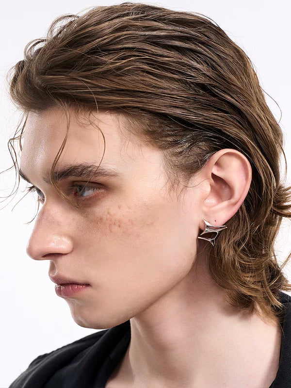Metal Geometric Stud Earrings 1