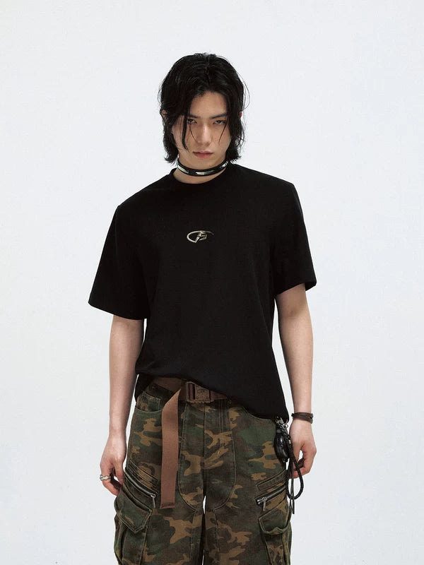 Metal Logo Cotton Short-Sleeve T-Shirt 1