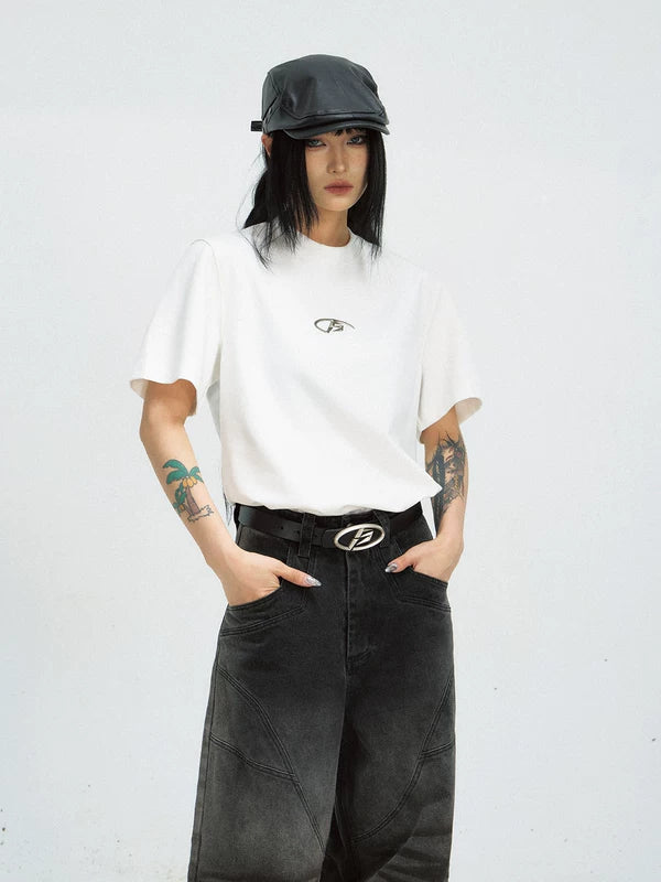 Metal Logo Cotton Short-Sleeve T-Shirt 2