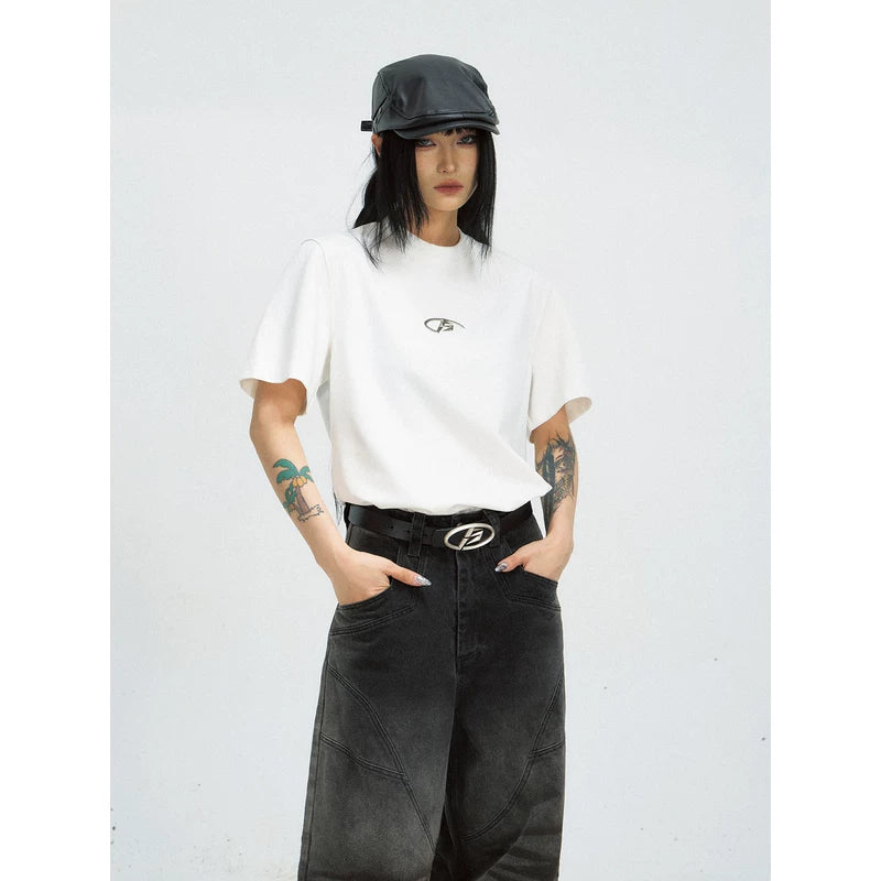 5599080102735,5599080102736,5599080102737, Metal Logo Cotton Short-Sleeve T-Shirt