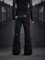 Metal Patchwork Layered Flared Pants 3
