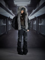 Metal Patchwork Layered Flared Pants 4