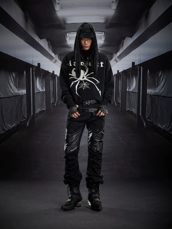 Metal Patchwork Layered Flared Pants 5